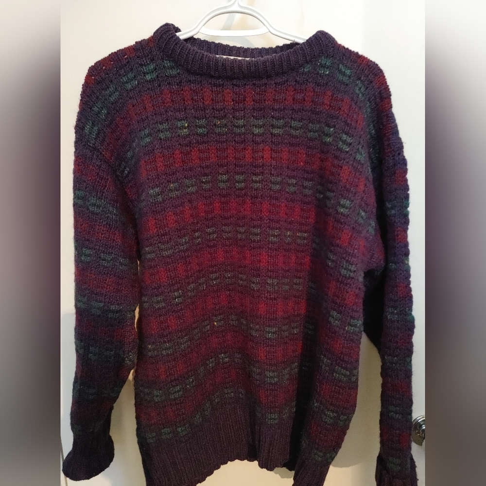 Patrick Malin 100%wool Madr in Ireland Fisherman Sweater SZ.Med